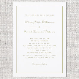 Elegant Script Klassiek Witgoud Formele Bruiloften Kaart