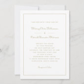 Elegant Script Klassiek Witgoud Formele Bruiloften Kaart (Voorkant)