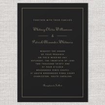 Elegant Script Klassiek Zwart Goud Formele Bruilof