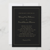 Elegant Script Klassiek Zwart Goud Formele Bruilof Kaart (Voorkant)