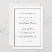 Elegant Script Klassiek Zwart Wit Formele Bruiloft Kaart (Voorkant)
