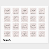Elegant script klassieke blozende retouradres vierkante sticker (Vel)