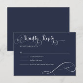 Elegant Script Klassieke bruiloft antwoord Informatiekaartje (Voorkant / Achterkant)