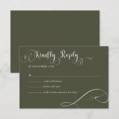 Elegant Script Klassieke bruiloft antwoord Informatiekaartje (Voorkant / Achterkant)