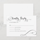 Elegant Script Klassieke bruiloft antwoord Informatiekaartje (Voorkant / Achterkant)