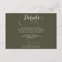 Elegant Script Klassieke bruiloft Details Informatiekaartje