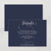 Elegant Script Klassieke bruiloft Details Informatiekaartje (Voorkant / Achterkant)
