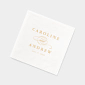 Elegant Script Klassieke Bruiloft Folie Servetten (Links)