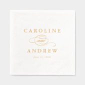 Elegant Script Klassieke Bruiloft Folie Servetten (Voorkant)