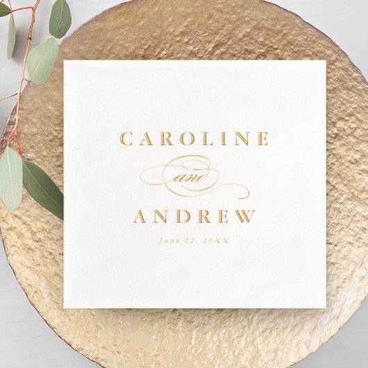 Elegant Script Klassieke Bruiloft Folie Servetten