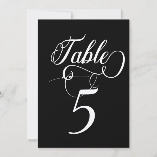 Elegant Script Klassieke Bruiloft Tafelnummers (Voorkant)