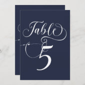 Elegant Script Klassieke Bruiloft Tafelnummers (Voorkant / Achterkant)