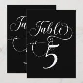 Elegant Script Klassieke Bruiloft Tafelnummers (Voorkant / Achterkant)