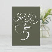 Elegant Script Klassieke Bruiloft Tafelnummers (Staand voorkant)