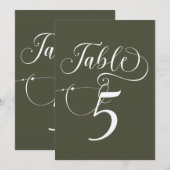 Elegant Script Klassieke Bruiloft Tafelnummers (Voorkant / Achterkant)