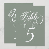 Elegant Script Klassieke Bruiloft Tafelnummers (Voorkant / Achterkant)