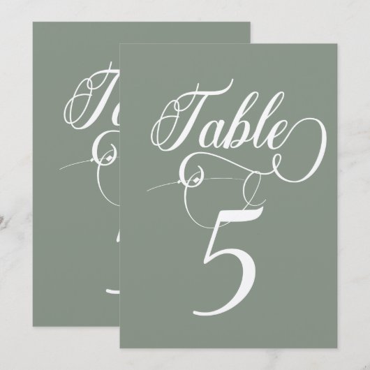 Elegant Script Klassieke Bruiloft Tafelnummers (Voorkant / Achterkant)