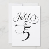 Elegant Script Klassieke Bruiloft Tafelnummers (Voorkant)