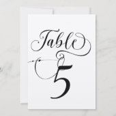Elegant Script Klassieke Bruiloft Tafelnummers (Achterkant)