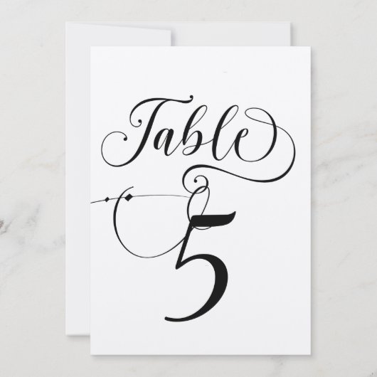 Elegant Script Klassieke Bruiloft Tafelnummers (Achterkant)