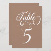 Elegant Script Klassieke Bruiloft Tafelnummers (Voorkant / Achterkant)