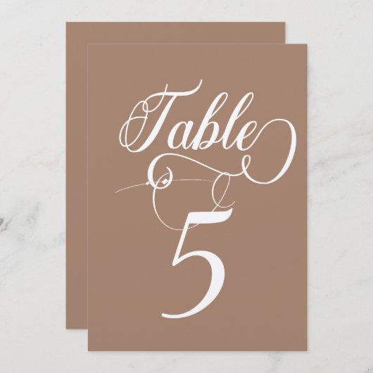 Elegant Script Klassieke Bruiloft Tafelnummers (Voorkant / Achterkant)