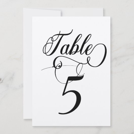 Elegant Script Klassieke Bruiloft Tafelnummers (Achterkant)