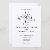 Elegant Script Klassieke bruiloft uitnodigingen (Voorkant / Achterkant)