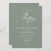 Elegant Script Klassieke bruiloft uitnodigingen (Voorkant / Achterkant)