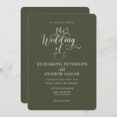 Elegant Script Klassieke bruiloft uitnodigingen (Voorkant / Achterkant)