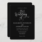 Elegant Script Klassieke bruiloft uitnodigingen (Voorkant / Achterkant)