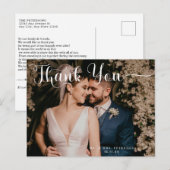 Elegant Script Klassieke Trouwfoto Dank Je Briefkaart (Voorkant / Achterkant)