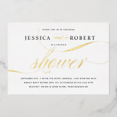 Elegant Script Koppel Bruiloft Goud Folie Uitnodiging (Voorkant)