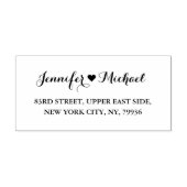 Elegant Script Koppel Hart Bruiloft Retouradres Rubberstempel (Afrduk)