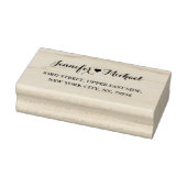 Elegant Script Koppel Hart Bruiloft Retouradres Rubberstempel (Stempel)