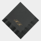 Elegant Script Koppel Monogram Initialen bruiloft Folie Servetten (Rechts)