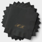 Elegant Script Koppel Monogram Initialen bruiloft Folie Servetten (Insitu (Gestapeld))