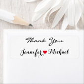 Elegant Script Koppel Naam Hart Bruiloft Dank u Etiket (Insitu)