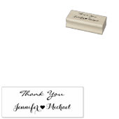 Elegant Script Koppel Naam Hart Bruiloft Dank u Rubberstempel (Gestempeld)