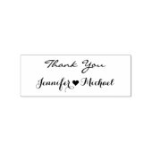 Elegant Script Koppel Naam Hart Bruiloft Dank u Rubberstempel (Afrduk)