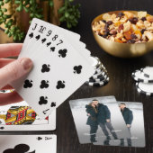 Elegant Script Koppel Namen Datum Typografie Foto Pokerkaarten (Insitu)