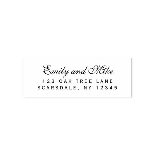 Elegant script koppelnaam retouradres  zelfinktende stempel (Design)