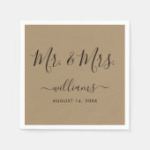Elegant Script Kraft Mr. en Mrs. Servet (Voorkant)