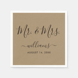 Elegant Script Kraft Mr. en Mrs. Servet