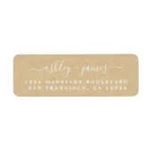 Elegant Script Kraft Paper Wedding Return Address Etiket (Voorkant)