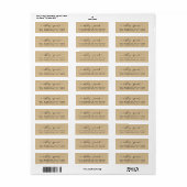 Elegant Script Kraft Paper Wedding Return Address Etiket (Full Sheet)