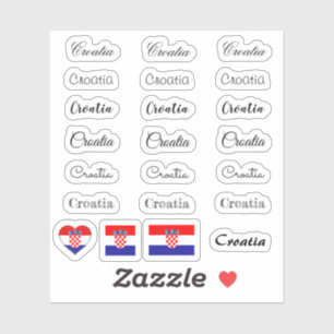 Elegant script Kroatië & Kroatische vlag / naam Se Sticker