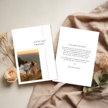 Elegant Script Kustfoto Huwelijksliefde Bedankt