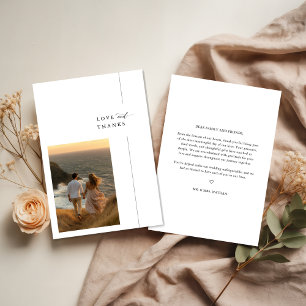 Elegant Script Kustfoto Huwelijksliefde Bedankt
