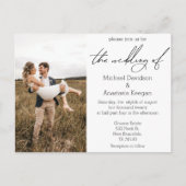 Elegant Script Land trouwfoto Uitnodiging Briefkaart (Voorkant)